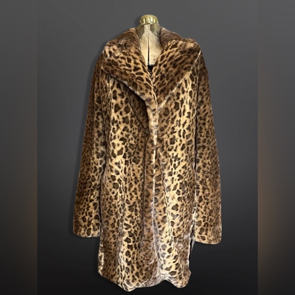 ⚡️KENSIE⚡️ Reversible Leopard Faux Fur Coat - Picture 2 of 15